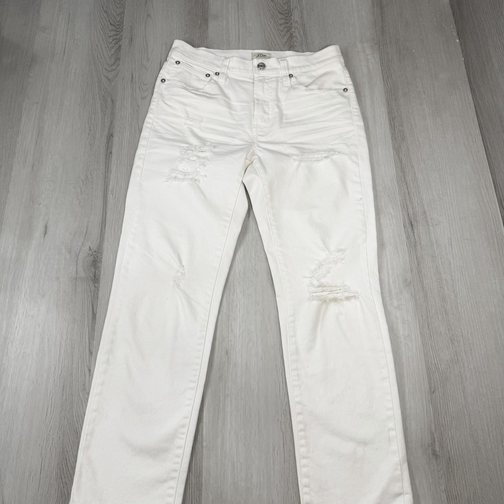 J Crew Vintage Crop Jean In Destroyed White 25 G2341